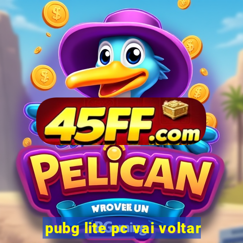 pubg lite pc vai voltar